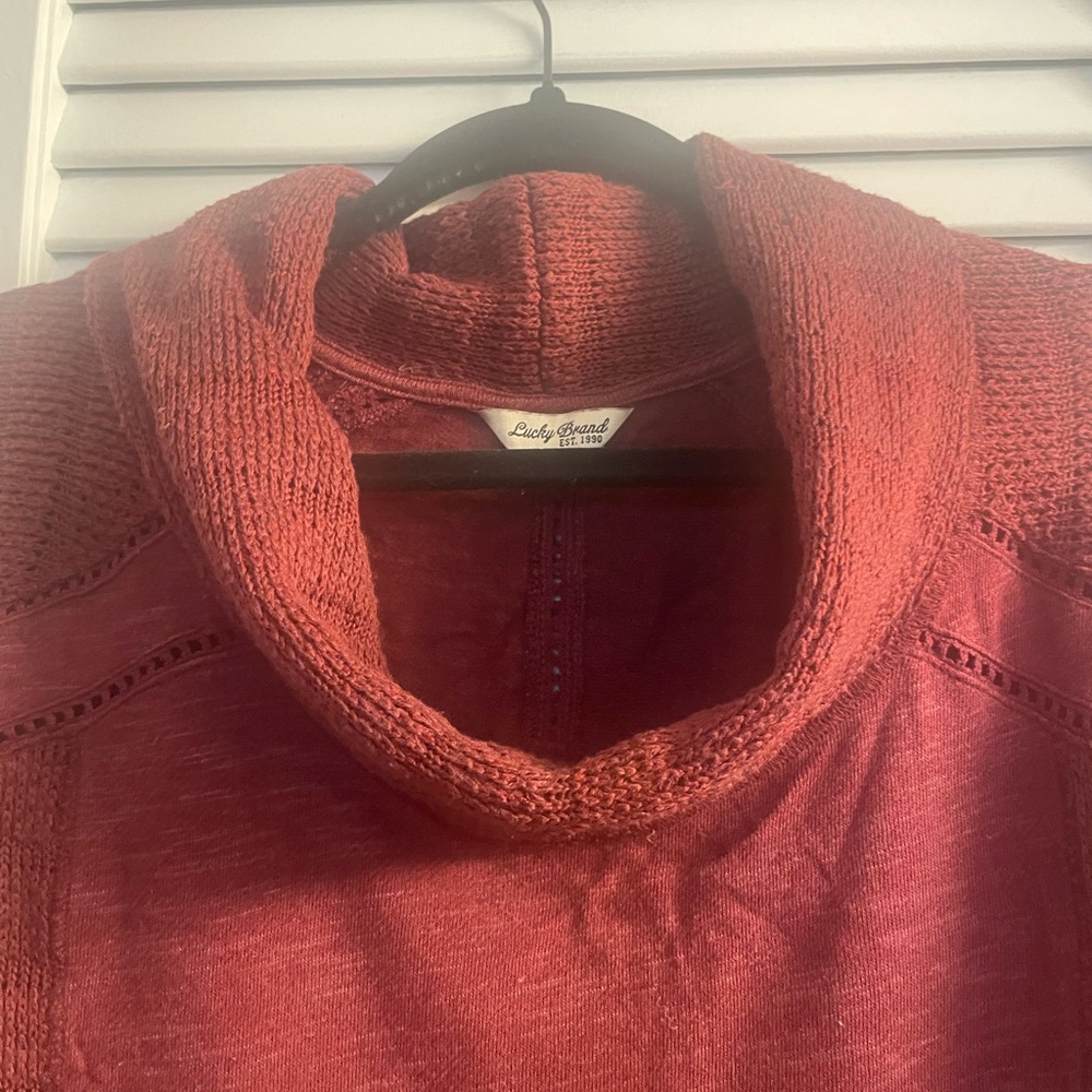 Lucky Brand XL Cowl Neck Sweater. Includes 1 front pockets for both hands - Picture 3 of 10